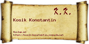 Kosik Konstantin névjegykártya